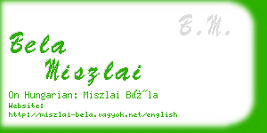 bela miszlai business card